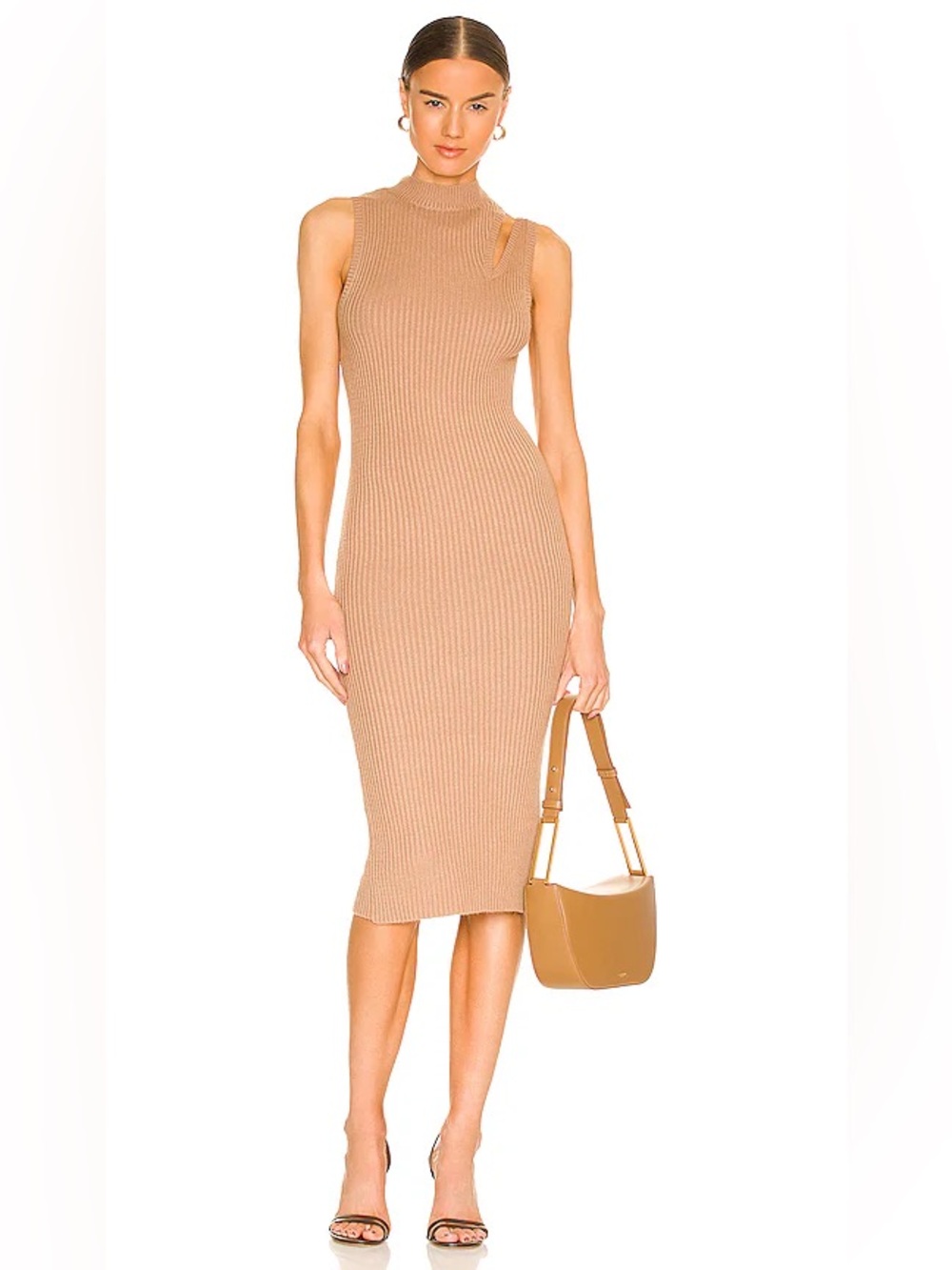 ASTR The Label Women's Crawford Sweater Dress in Tan Size Large